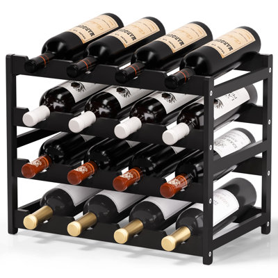 Ariellah 16 Bottle Solid Wood Floor Wine Bottle Rack by Millwood Pines