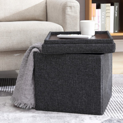 Hilsa Upholstered Ottoman by Winston Porter