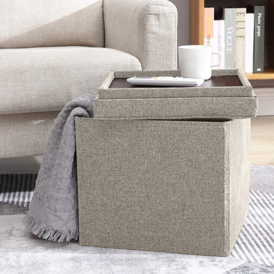 Hilsa Upholstered Ottoman by Winston Porter