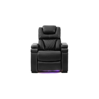 Eascom Power Motion Recliner With Sofa Arm Storage ,Cup-holder, Leather Couch-Air Leather, Dual Motion With Reclining , Adjustable Headrest, Sofa LED by EASCOM