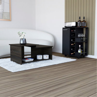 Brustrom Wood Bar Cart by Latitude Run