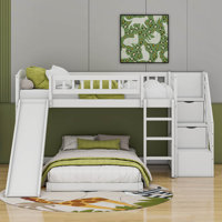 Ciannah Twin over Twin Bunk Bed with Two Drawers and Slide by Harriet Bee