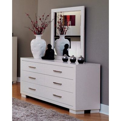 Chenell 6 - Drawer 63.6" W Double Dresser in White by Latitude Run