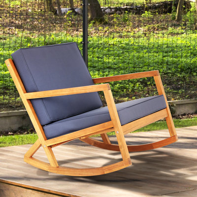 Louis Acacia Outdoor Rocking Chair by Latitude Run
