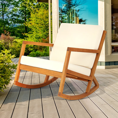 Louis Acacia Outdoor Rocking Chair by Latitude Run