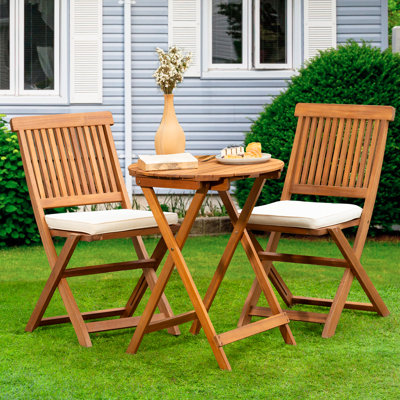 Serene 2-Person Round Patio Dining Set with Cushions: Heavy Duty and Easy Assembly by Red Barrel Studio