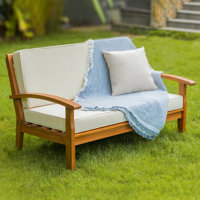 Laurent Acacia Outdoor Loveseat with Cushion by Red Barrel Studio