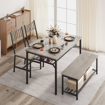 Emond Rectangular Modern/Farmhouse/Rustic/Industrial Dining Set by 17 Stories