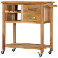 Millwood Pines Kitchen Trolley 31.5"X17.7"X35.8" Solid Wood Acacia by Millwood Pines