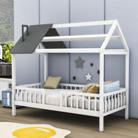 Hadrien Twin Wood House Bed with Fence by Harper Orchard