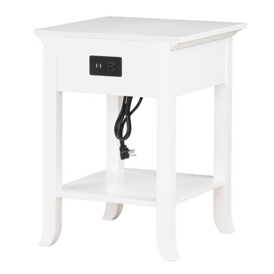 Carbin 24.25" Tall 1 Drawer End Table with Built-in Outlets and Pull-Out Shelf by Red Barrel Studio