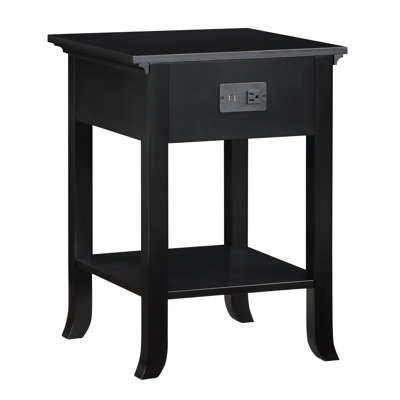 Carbin 24.25" Tall 1 Drawer End Table with Built-in Outlets and Pull-Out Shelf by Red Barrel Studio