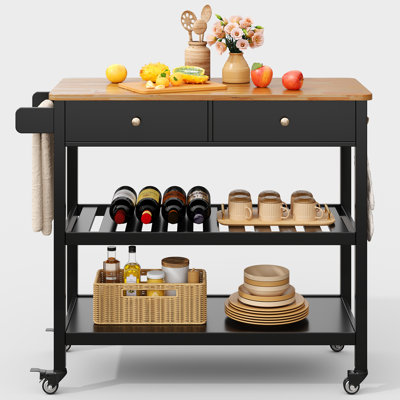 Kyong Rolling Kitchen Island by Winston Porter
