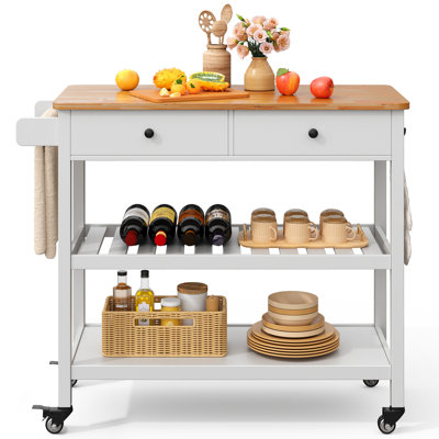 Kyong Rolling Kitchen Island by Winston Porter