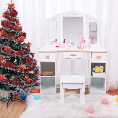 Ikem Kids Vanity Set with Mirror by Harriet Bee