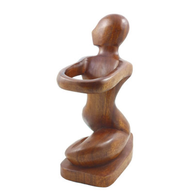 Hely 12 Wooden Handmade Abstract Wine Bottle, Wine Rack Holder, Free Standing Holder Won