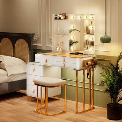 Makeup Vanity with 3 Lighting Colors by Latitude Run