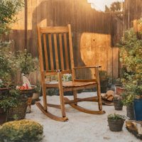 Outdoor Bello Rocking Solid Wood Chair by Beachcrest Home