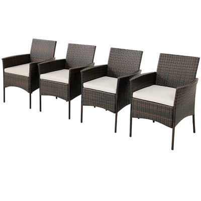 Maxcine Patio Dining Armchair with Cushion by Red Barrel Studio