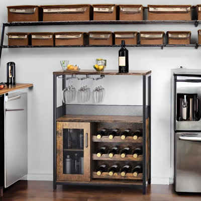 Destry Floor Wine Bottle & Glass Rack by 17 Stories