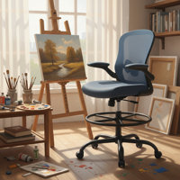 Laquon Ergonomic Mesh Drafting Chair Tall Office Chair With Adjustable Footrest Ring by Inbox Zero