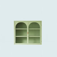 Jellisa 27.56" Kitchen Pantry Glass Doors Wall Cabinet by Hokku Designs