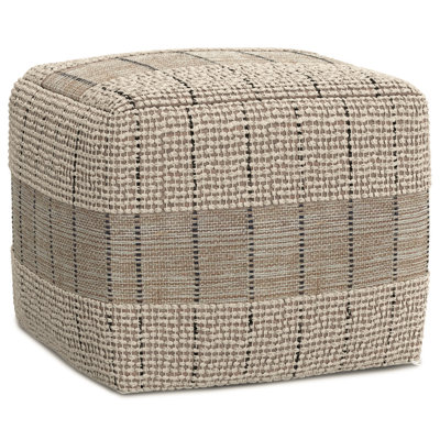 18"W Jute Square Woven Pouf by Simpli Home