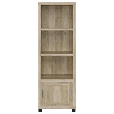 Michelson 3-Shelf Media Tower With Storage Cabinet Antique Pine by Beachcrest Home