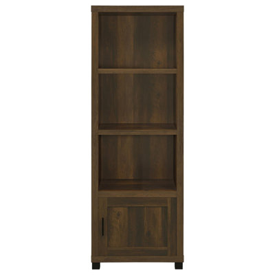 Michelson 3-Shelf Media Tower With Storage Cabinet Antique Pine by Beachcrest Home