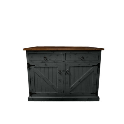 Rolling Kitchen Island with Solid Wood Top by Gracie Oaks
