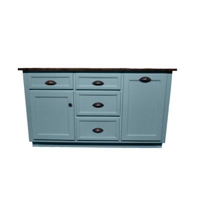 Zefirino Rolling Kitchen Island with Solid Wood Top by Gracie Oaks