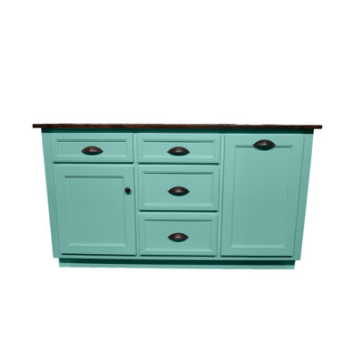 Zefirino Rolling Kitchen Island with Solid Wood Top by Gracie Oaks