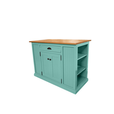 Assil Rolling Kitchen Island with Solid Wood Top by Wildon Home