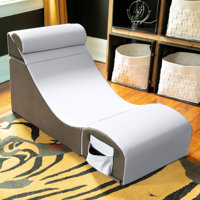 Flexx V-Tex Convertible 3 in 1 Gamer Chair, Table, & Ottoman w/ Adjustable Headrest & Pocket by Trule