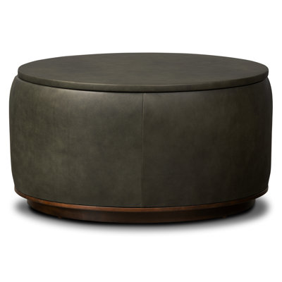 Herve Genuine Italian Leather Storage Ottoman