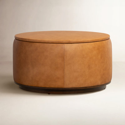 Herve Genuine Italian Leather Storage Ottoman