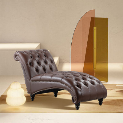 Bogoljub Vegan Leather Chaise Lounge by Alcott Hill