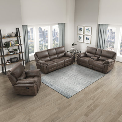 Larner 3-Piece Microfiber Pillow-Top Arm Reclining Sofa Set by Latitude Run