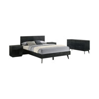 Greylynn 4 Piece Platform Bedroom Set in Wood with Black Finish by Loon Peak