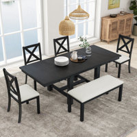 Raelene Modern 6-Piece Extendable Dining Table With Footrest,kitchen table set with Leaf,dining table set,dining room set by Gracie Oaks