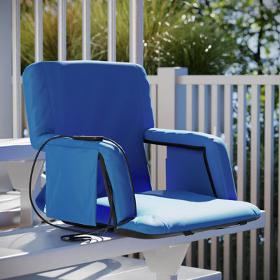 Portable Heated Reclining Stadium Chair with Armrests, Padded Back & Heated Seat by Hokku Designs