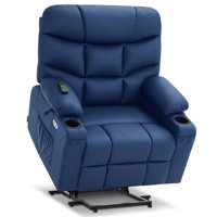 Latise Wide Power Recliner Lift Chair with Extended Footrest, Faux Leather by Latitude Run
