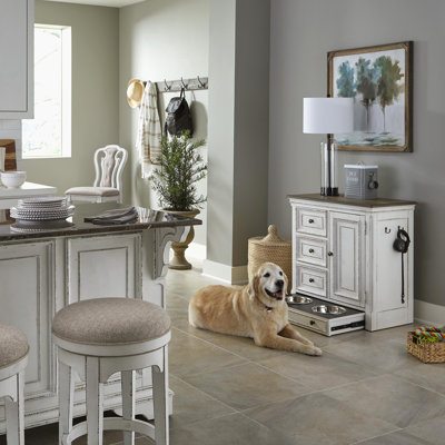 Colchester Pet Feeder Accent Cabinet w/ Hooks & Bowl Cut-Outs by Laurel Foundry Modern Farmhouse