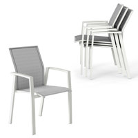 Stemple Aluminum Stackable Patio Dining Armchair, Fully Assembled by Latitude Run
