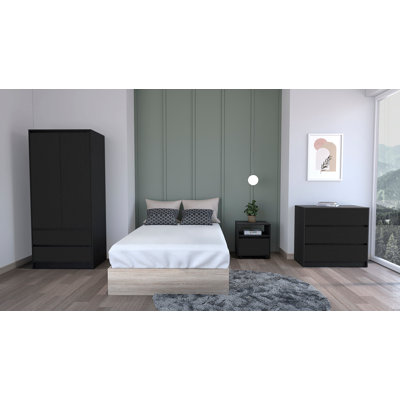 Beloit 3 Piece Bedroom Set, Nightstand + Dresser+ Armoire by Ebern Designs