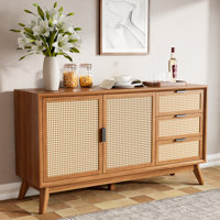 Ailia 58" 3 Drawer Sideboard Fully Assembled by Bayou Breeze