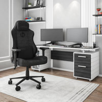 Inbox Zero Adjustable Reclining Ergonomic Swiveling Floor Game Chair in Black by Inbox Zero