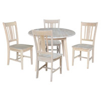 Daschle 4 - Person Drop Leaf Rubber Solid Woood Dining Set by Red Barrel Studio