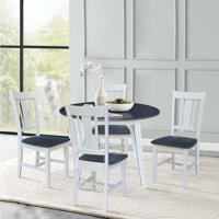 Daschle 4 - Person Drop Leaf Rubber Solid Woood Dining Set by Red Barrel Studio