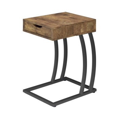 Lunardi C - Shaped End Table with Built-In Outlets by 17 Stories